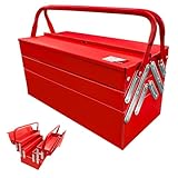 YATOINTO Metal Cantilever Tool Box 18 Inch, 3 Layers 5 Tray Portable Fold Out Tool Box Organizer Storage for Home Studio Auto Repair Factory 18' * 8 '* 8'