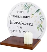 PH PandaHall Memorial Candle Holder Sympathy Gifts Acrylic Wedding Sign with Wooden Stand Memoria...