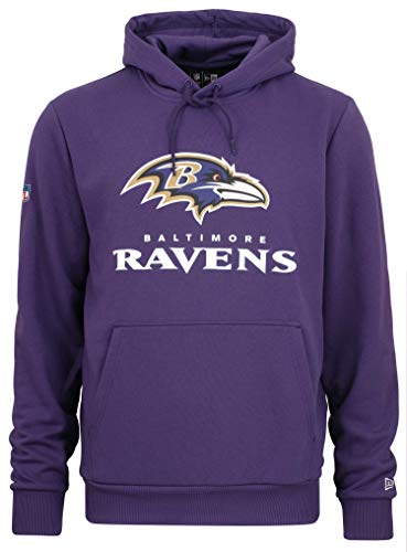 New Era - Sweat à capuche NFL Baltimore Ravens avec logo et nom de l'équipe, lilas, S