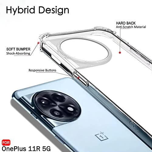 Image of TheGiftKart Crystal Clear Back Cover Case for OnePlus 11R 5G | Shock Proof 360 Degree Protection | Hard Clear Back Cover Case for OnePlus 11R 5G (PC & TPU, Transparent Bumper)