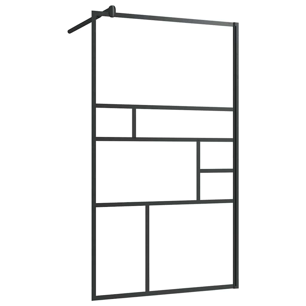 Mampara de ducha de cristal templado de seguridad para walk-in, 90 x 195 cm, con marco de aluminio, mampara de ducha ajustable de cristal transparente para ducha walk-in, diseño minimalista