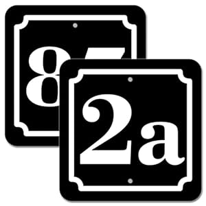 Hausnummer Schild Aluverbund 10×10 cm schwarz für Zaun Gartentor Tür