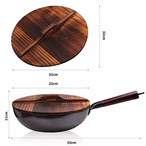 Wok de Acero Carbono 32cm con Tapa Fondo Plano miniatura 2