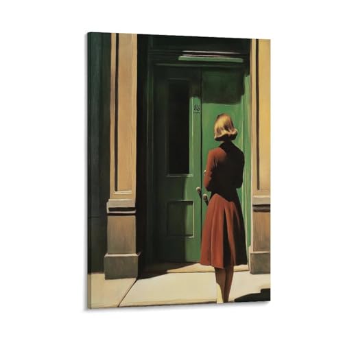Poster sur toile Woman at The Green Door décoration murale bureau et chambre 40x60