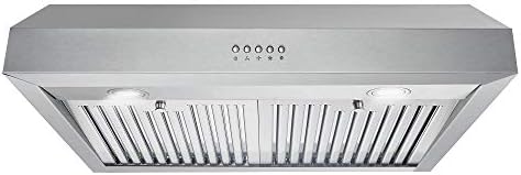COSMO UC30 30 in. Ducted Under Cabinet Range Hood, Kitchen Over Stove Vent, 3-Speed Fan, Permanent Filters, LED Lights in Stainless Steel, 30 inch