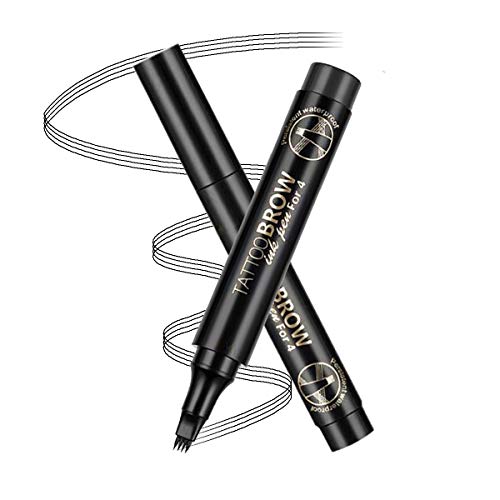 Aaiffey Eyebrow Tattoo Pen-Waterproof Microblading Eyebrow Pencil with Micro-Fork Tips Applicator Creates Natural Looking Brows Effortlessly and Stays on All Day