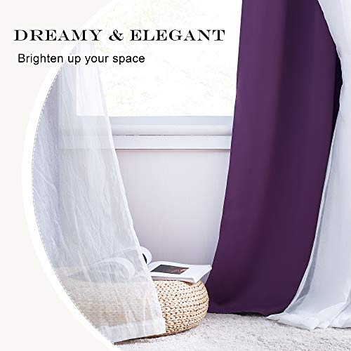 image for PONY DANCE Living Room Curtains - Window Treatments Grommet Top Blacko