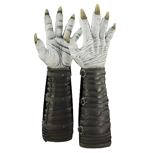 Halloween Horrific Demon Hand Gloves Latex Devil Zombie Long