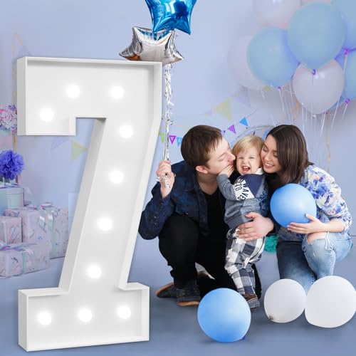 Image of imprsv Marquee Numbers Large 7th-Birthday Decorations: 4ft Light Up Number