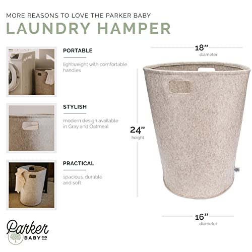 Parker Baby Nursery Laundry Hamper - Felt Storage Basket And Baby Hamper For Nursery (Oatmeal) #TOP1
