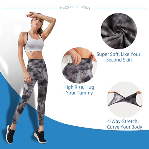 High Waisted Leggings for Women - No See Through Tummy Control Cycling Workout Yoga Pants with Pockets Reg & Plus