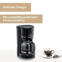 SEVERIN Filterkaffeemaschine mit Glaskanne, Kaffeemaschine für bis zu 10 Tassen, Filtermaschine mit Glaskanne und Permanentfilter, schwarz, KA 4320 – Ansicht 2