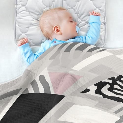 Irregular Geometric Blocks Baby Swaddle Blanket for Boys and Girls, Muslin Baby Receiving Swaddle Blanket, Soft Cotton Nursery Swaddling Blankets for Newborn Toddler Infant2
