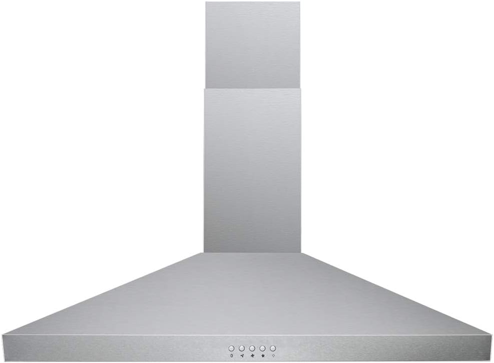 CAVALIERE Range Hood Wall Mount Stainless Steel 400 CFM Ducted Exhaust Vent, 3 Speed Fan & Push Button Control Panel SV168B2 30