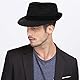 Klassischer Derby-Fedora-Hut für Herren, Manhattan, strukturiert, Gangster, Trilby, kubanisch, kurze Krempe, Vintage-Panama-Jazz-Hüte (Größe: 7 1/4), Schwarz, large