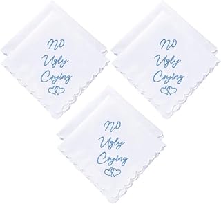 W&F GIFT Wedding Handkerchief - 12" x 12" - Something Blue for Bride on Wedding Day