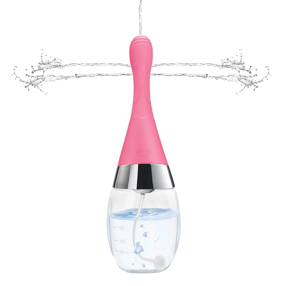 SXOVO Poire à Lavement Intime 300ml Douches Anale et Vaginale Électrique avec Anti-Reflux Enema Douchette Intime avec 3 Vitesses de Pulvérisatio pour Colon et Intestins (Rose)