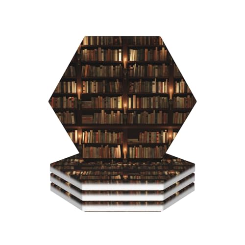 Dessous de verre céramique au design raffiné de bibliothèque