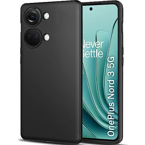 Image of TheGiftKart Sleek Back Cover Case for OnePlus Nord 3 5G | Slim Fit Protective Design | Ultra Matte Finish | Camera Protection Bump | Soft Silicon Back Cover Case for OnePlus Nord 3 (Silicone, Black)