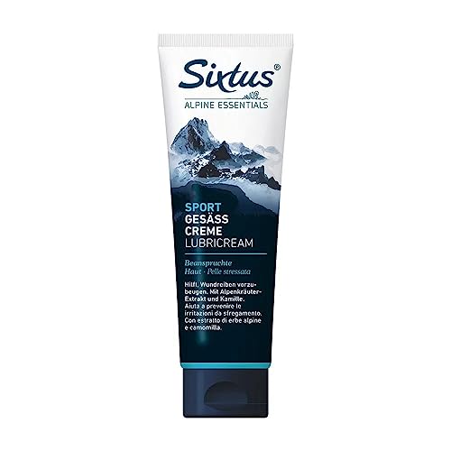 Sixtus Sport Gesäßcreme gegen Wundreiben Blasenbildung und Druckstellen an Gesäß und Schenkeln - 125ml