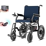CUIOT Ultra Lightweight Electric Wheelchair for Adults, Foldable Intelligent Power Wheelchairs for Seniors - Compact Portable 250W Dual Motors Motorized Wheelchair, 25Mi Cruise Range-Travel Size,5.2AH