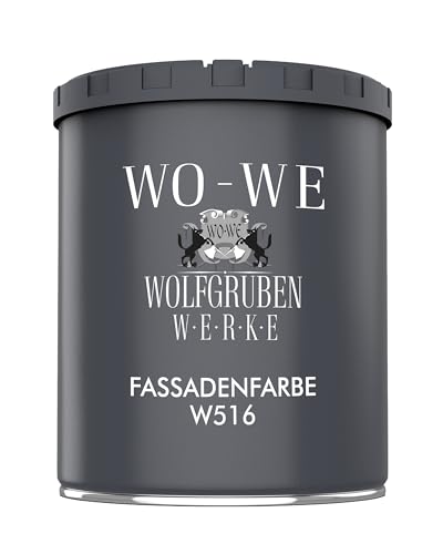 WO-WE Fassadenfarbe Wandfarbe Wandanstrich Fassadenbeschichtung für Außen Weiß 750ml
