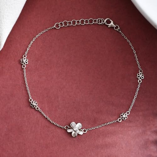 Image of ROOVI 925 Silver Anklet (2 Pieces) I Gifts for Girlfriend, Gifts for Women & Girls| With Certificate of Authenticity and 925 Stamp