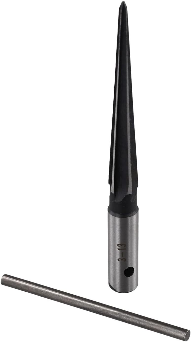 5-16mm Taper Reamer & Wood – Hand-Operated Deburring and Pin Hole Enlarging Tool, High-Carbon Steel Construction, T-Handle Precise Manual Locating (80–91mm)(Round handle 3-13mm)