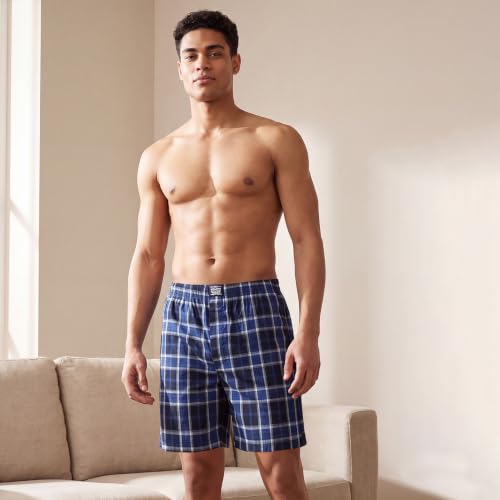 Image of Levi's 024 Boxer Shorts for Men | 100% Poplin Cotton | Checked Men's Boxers | Durable & Breathable | Smooth Hand-Feel | Inner Elastic Waistband | Functional Fly | Relaxed Leg Opening | Pack of 1