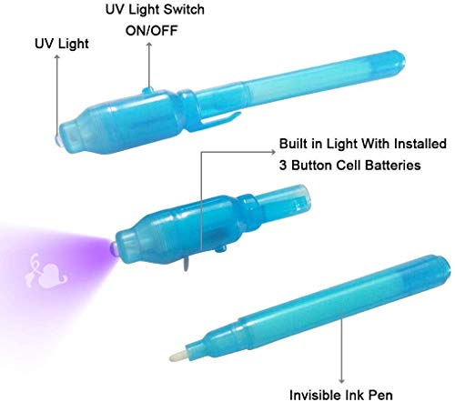 Kerrt Invisible Ink Pen With Uv Light Secret Message Pen Spy Pens Magic Invisible Markers Cute Pens #TOP4