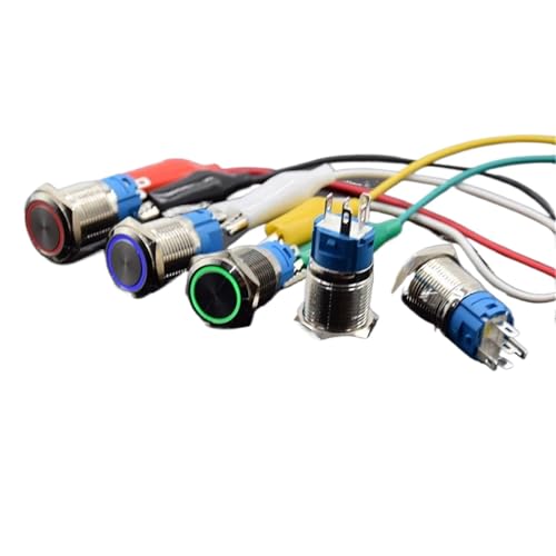 Interruptor de metal de 16mm con retorno automático verde 220V