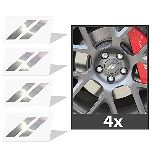 Image of IPG Compatible for Dodge Charger Challenger Durango Wheel Center Cap Decal Sticker Wrap Kit Personalize Your Vehicle (Inner Logo, Silver Chrome)