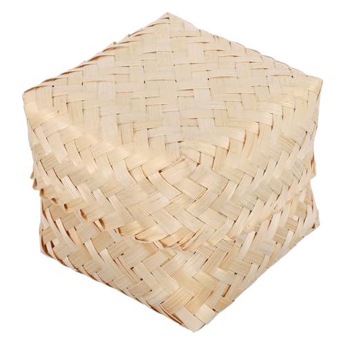 FELTECHELECTR Cestino Di Riso Glutinoso In Bambù Cestino Intrecciato Mini Vaporiera In Bambù Per Alimenti Vaporiera Asiatica Vassoio Per Cottura A Vapore