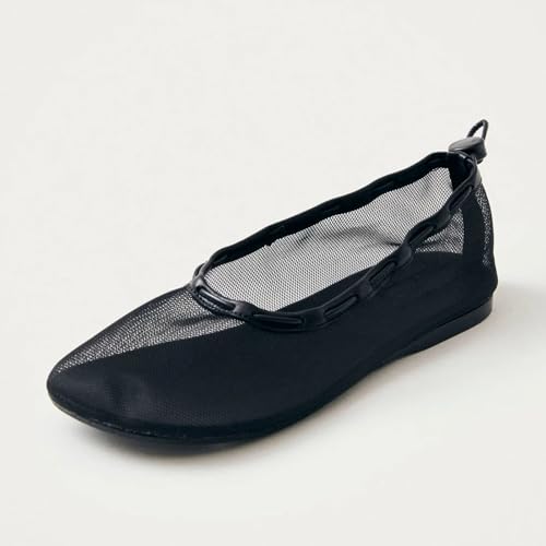 Mesh Ballet Flats for Women Round Toe Mary Jane Flats Slip on Ballerina Shoes Casual Dressy Office3