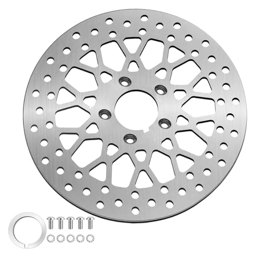 Image of 11.5'' Front Brake Rotor Compatible with Harley Rotor Electra Glide,Road King,Road Glide, Street Glide,Front Brake Rotor Kit Polished Finish Stainless