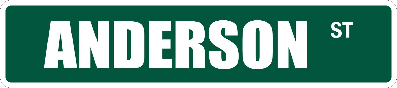 metal sign Anderson 4" x 16" Metal Novelty Street Sign