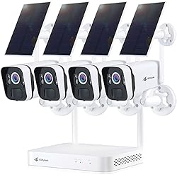 Kittyhok Solar Home Security Camera System، 4pcs 2k Ultra Solar Security Cameras Wireless Outdoor، Smart Human Detection، Spotlight، Forever Power، 10CH NVR، 60 Days Local Storage، 0 رسوم شهرية