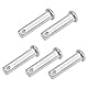 sourcing map 5 Stück Einloch Gabelkopfstifte Gelenkstift 10 mm x 40mm, Flachekopf, Edelstahl 304