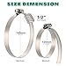 OURU Large Hose Clamps, 5 Pack 5 Inch Stainless Steel Hose Clamps Adjustable from 4-23/32