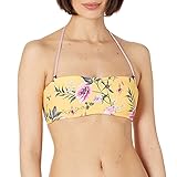 Endlose Bikini-Looks mit Blumendruck auf einer Mango-Basis, die sich in ein sandiges Rosa umkehrt