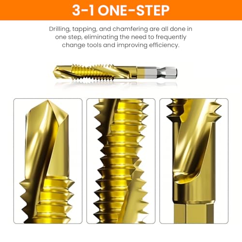 Image of Serplex 6Pcs Drill Bit Set & 5Pcs Screw Extractors, M3-M10 Metric Sizes, High-Speed Steel Drill Bits, Universal 1 /4 inch Hex Shank Drilling Bits with Drilling Chuck Adapter