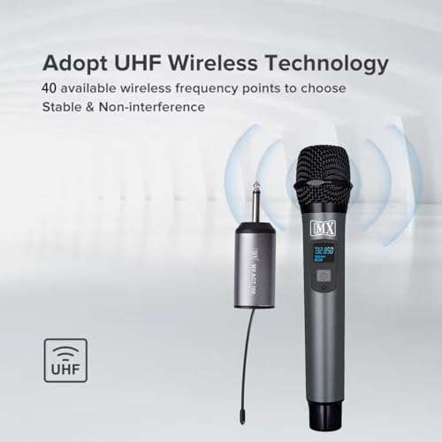 Image of MX Wireless Microphone for Singing Professional UHF Metal Handheld Dynamic Mic System with Receiver for PC Amplifier YouTube Karaoke Speaker PartySpeech