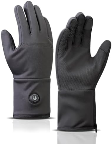 CUEHEAT Heated Glove Liners, Flexible Ultrathin, Touchscreen Compatible, 7.4V 2200mAh Rechargeable Battery Electric Heating Thin Gloves(CH02DG-Basic Plan, Medium)