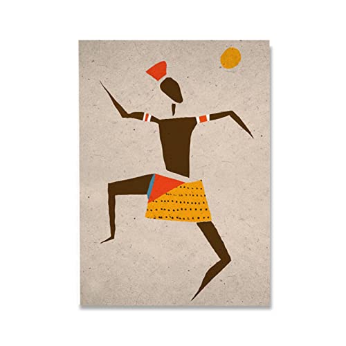 Décoration murale danseuse africaine rétro pop 40x60cm impression toile