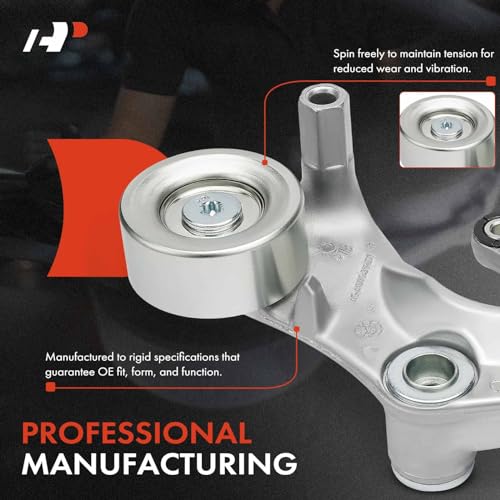 Image of A-Premium Belt Tensioner Assembly with Pulley Compatible with Honda Civic 2007 2008 2009 2010 2011 1.8L, Replace# 31170RWK005, 31170RWK015