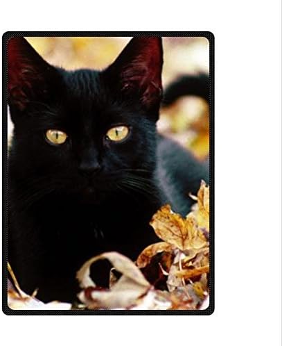 Cat Pattern Design,Black Cat Custom Fleece Blanket 58 x 80 (Large)