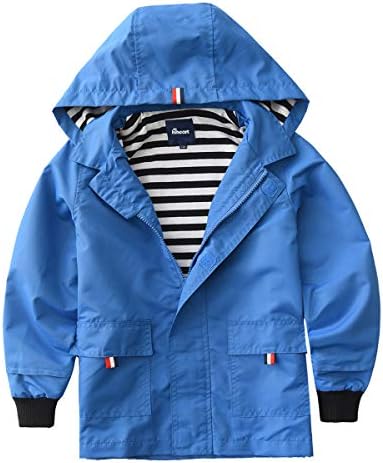 Hiheart Boys Girls Waterproof Hooded Jackets Cotton Lined Rain Jackets