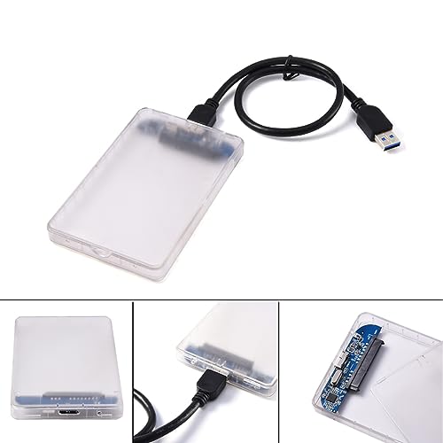 Caja externa transparente USB Micro para disco duro y SSD miniatura 4
