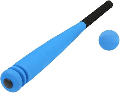 Kids Foam Baseball Bat, Soft Sponge Plastic Wiffle Ball Bat, for Toddler Practice, Lightweight Safe Indoor Outdoor Training Toy, with Ball, 21.3 Inch Red Blue Yellowblue