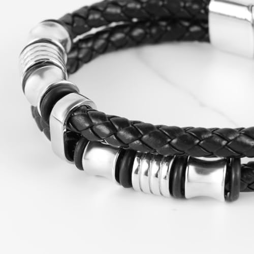 Set de 4 pulseras de cuero punk con tachuelas para hombre mujer miniatura 5